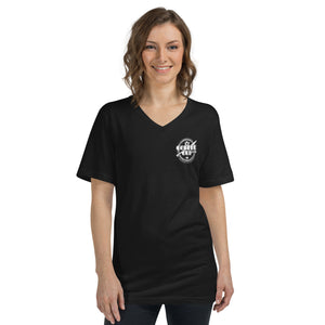 Black Unisex Short Sleeve V-Neck T-Shirt